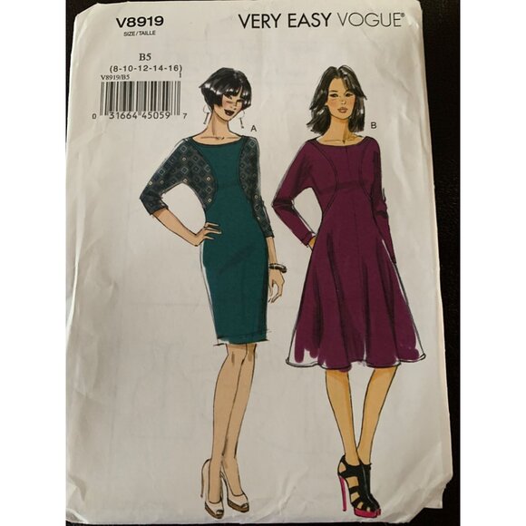 Vogue Misses Dress Sewing Pattern V8919 Sz 8 - 16 - Uncut - Picture 9 of 9